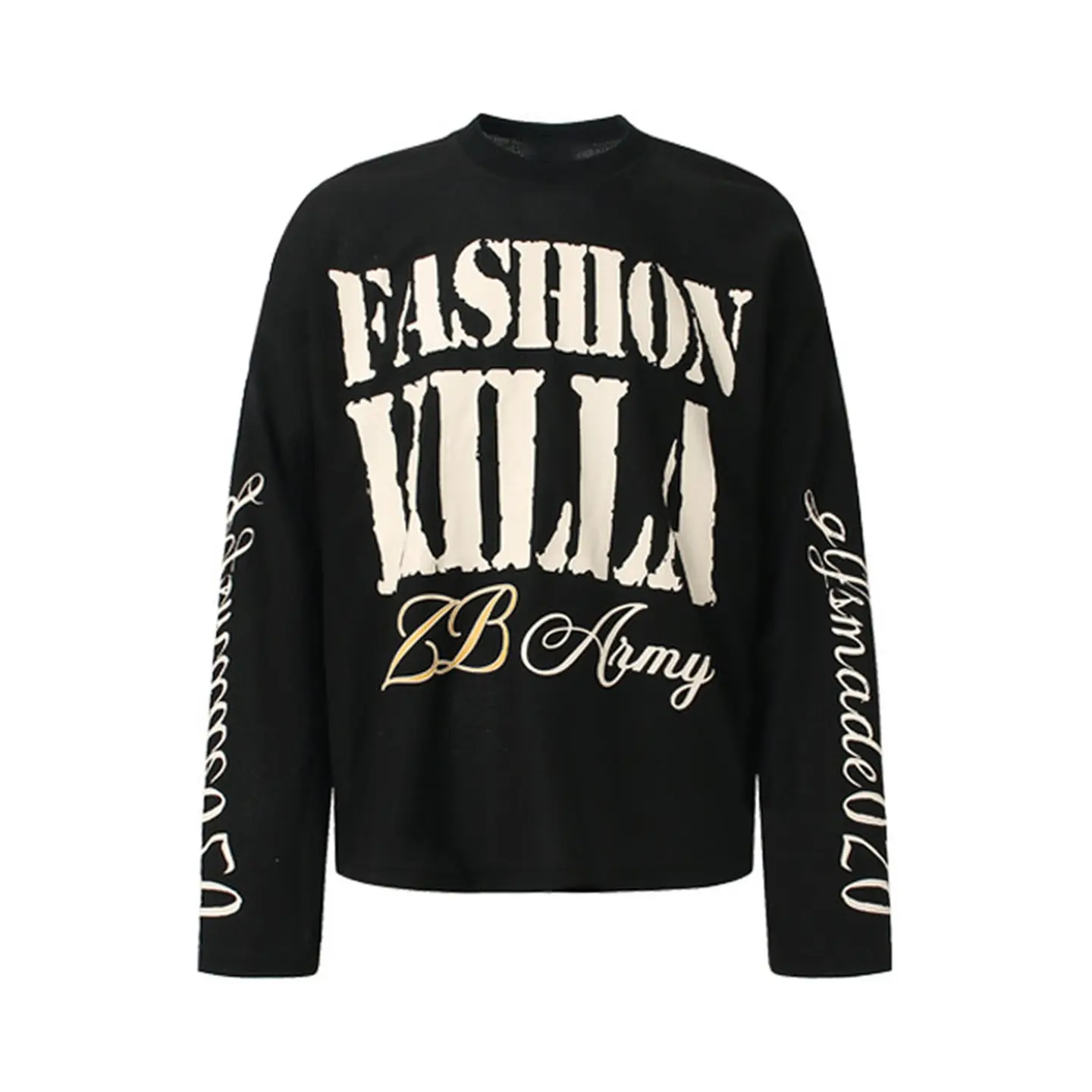 Inflation Croped Waffle Knit Oversized Long Sleeve Slogan Graphic Print Vintage Distressed Statement Thermal Top Streetwear 2026 Fall, Cotton Blend, Distressed Look
