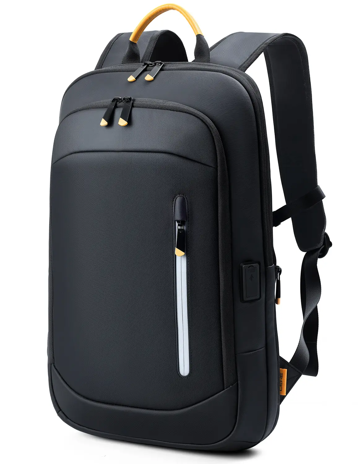 Slim Laptop Backpack for Men, 15.6 Inch Expandable Business Travel Backpack with USB Charging Port, 1.54Lbs Lightweight Work Computer Bag, 600D Waterproof Durable Backpack