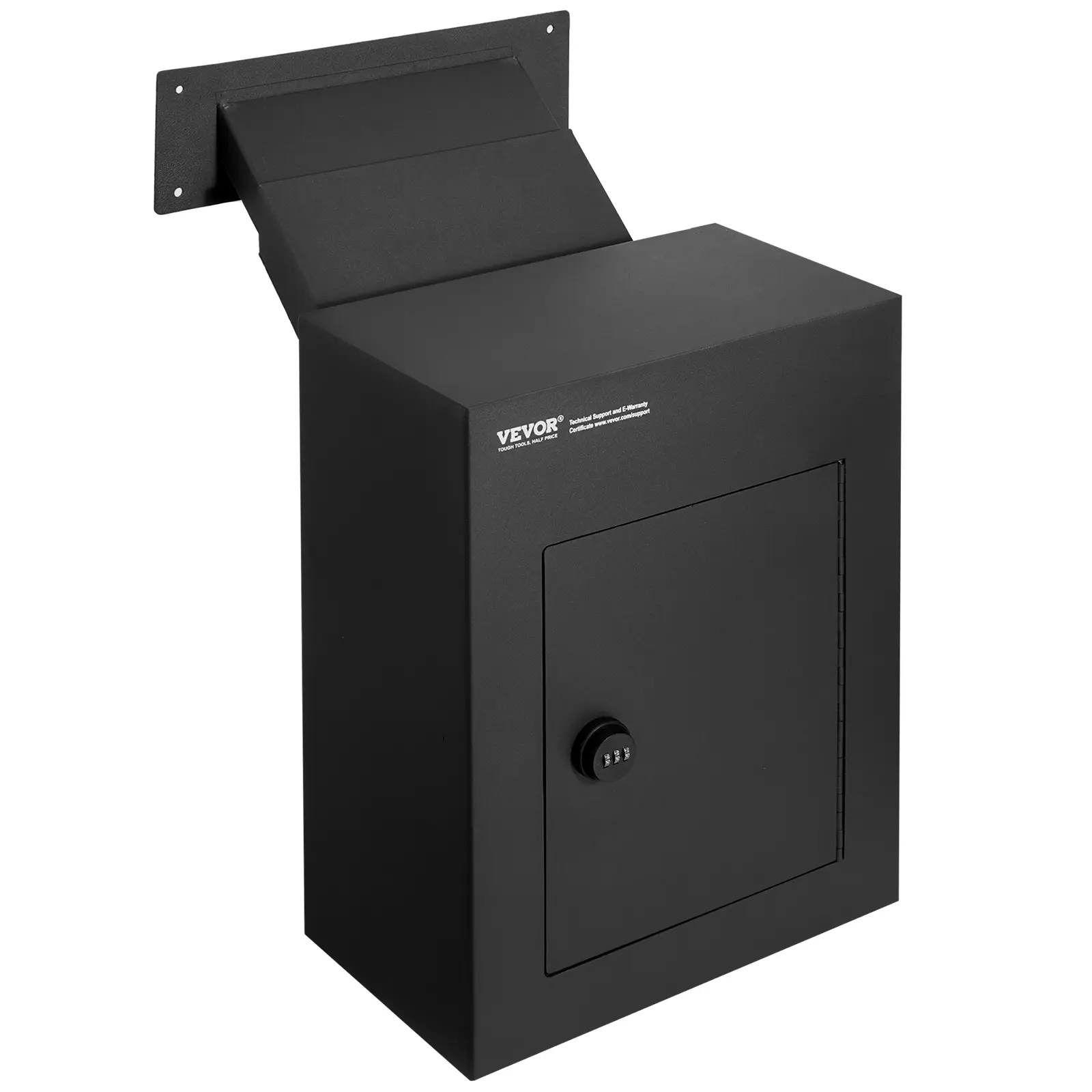 【Summerfinds】VEVOR Rust-Resist Steel Through-The-Wall Wall Mount Drop Box, Scratch-Resist Coat Metal Mailbox with Key Lock, Baffle Anti-Theft Design, 2.8-7.9" Password-Changeable Lock, 13×7×17 in Box, 9.5×1 in Phone Slot, Easy-Install Home Use