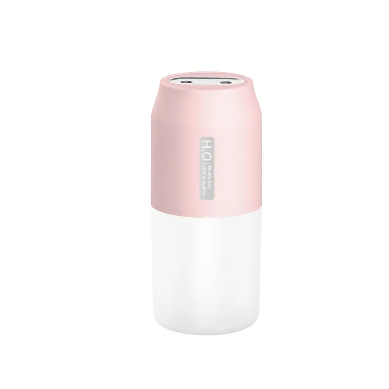 Mini Wireless Cordless Dual Nozzle Air Humidifier - 16x5cm, Lightweight, Portable, USB-Powered, Double Mist Output, Ideal for Office Countertops, Home Use, Drivers, Relieves Dry Skin