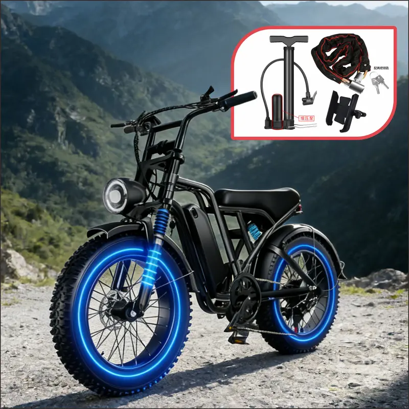 Electric Bike for Adults, Full Suspension, 48V13Ah Removable Battery, Up to 28MPH & 46.6 Miles (PAS), 1000W Ebike with All-Terrain 4.0" Fat Tires, Cruise Control, UL Certified, Moped E-Bike