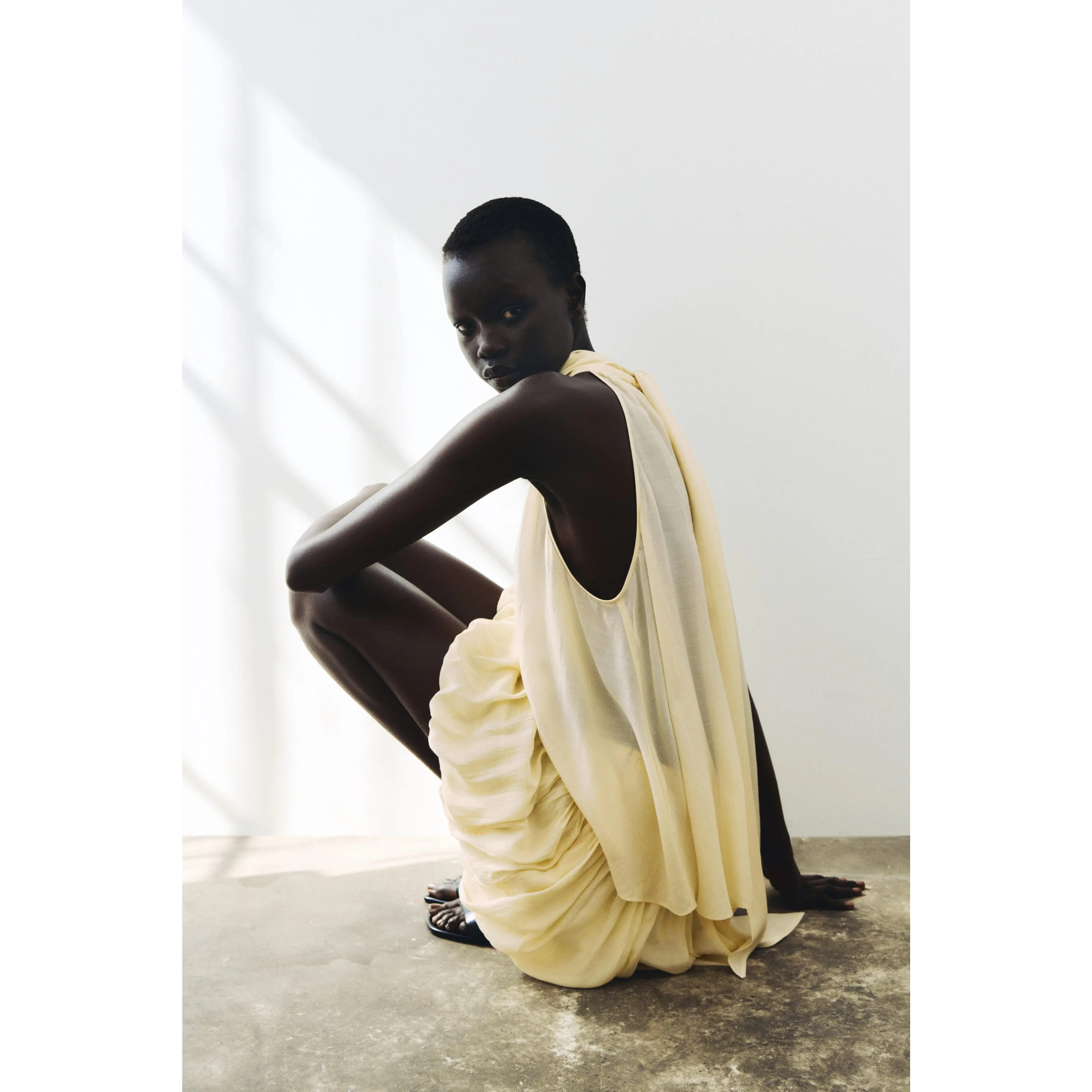 H&M Cupro-blend bubble-hem skirt