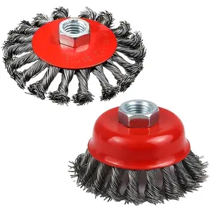 4" Wire Wheel Cup Brush Kit for Grinders, Stainless Steel Heavy-Duty, Metal Cleaning, Rust & Paint Removal, Surface Prep, Polishing, Grinding, Professional & DIY Use, Ideal Gift for Mechanics, Craftsmen, Workshop, Car, Tools, Industrial, DIY Projects