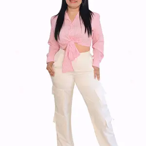 Pantalón Cargo Elegante Beige