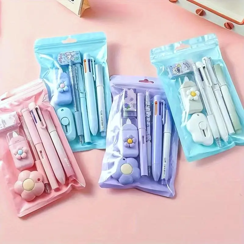 Cute Stationery Set, Writing Essential Kit, Student Gift, Home School Office Supplies, Learning Tools, Classroom Essentials, Desk Supplies Set, Homeschool Supplies, Learning Materials