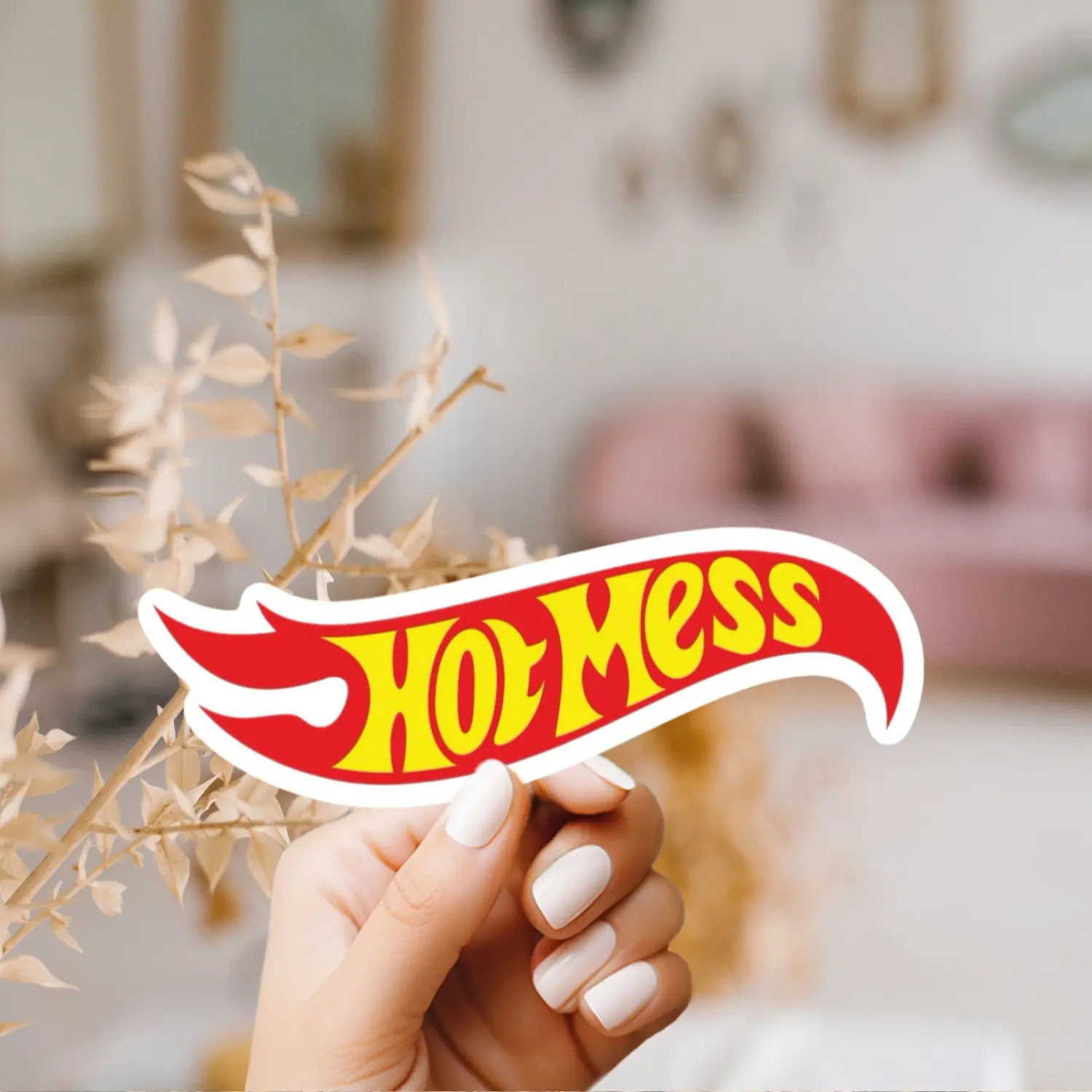 Hot Mess Sticker |  Parody Funny Hot Mess Express Flame, 90s Toy Nostalgia, Vinyl Sticker, Meme, Fun Gift