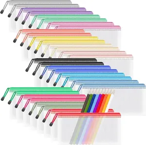 Mesh Zipper Pouch Bags, Pencil Bags with Zipper for Office Supplies and Tavel Storage