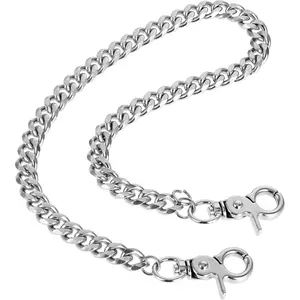 Chain Heavy Duty Metal  Punk Wallet Chains  Hop Keyholder Round Clasp Goth Keyring