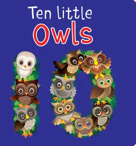 10 Little Owls Board Book - Early Childhood Kids Learning Materials with Illustrations, Rhyming Stories, Numbers, Counting, Adventure