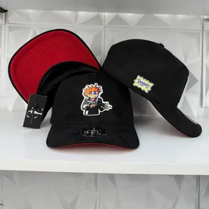 Rugrats Scarface SnapBack hat-black/red suede