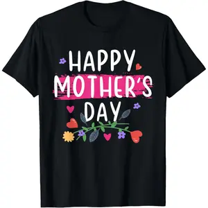 Men's Cotton Short-Sleeve T-Shirt Top - Oversized/Fitted Style, Breathable Fabric, Black Graphic, 2026 Casual Gift Idea for Mom