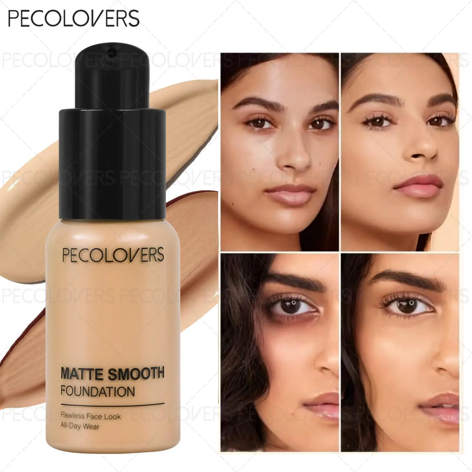 1PC High Coverage Long-Lasting Foundation, Waterproof and Sweatproof Without Flaking, Lightweight and Seamless Without Heaviness, Oil-control and Long-lasting Without Fading, Covers Marks, Blemishes, and Redness, Moisturizing, Refreshing