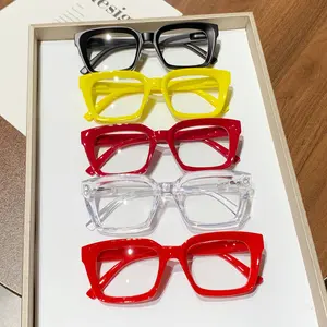 4 pairs of Unisex Simple Style Plain Color Eyeglasses, Trendy Casual Eyeglasses for Everyday Use, Fashion Accessories for Outdoor Activities