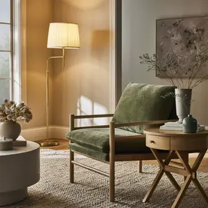 Adjustable Floor Lamp Brass Iron with Pleated Shade - Threshold designed with Studio McGee