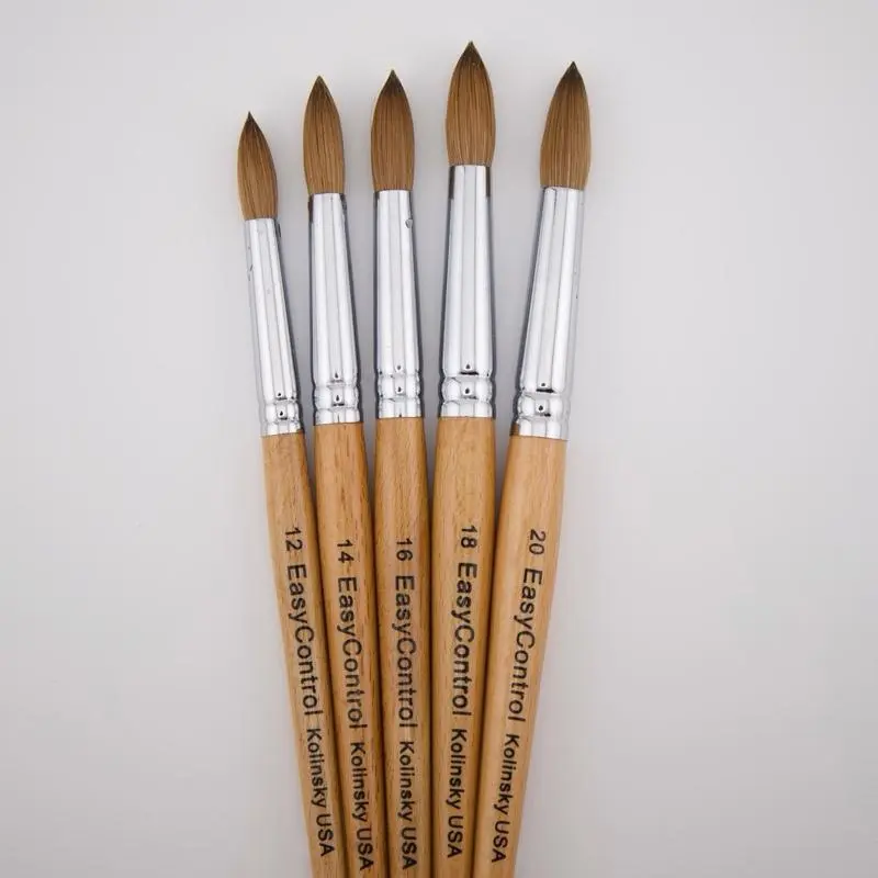 Golden Kolinsky Premium Acrylic Nail Brush ( size #12,#14,#16,#18,#20 )/ cọ đắp bột thượng hạng có bấm và chưa bấm / free khắc tên .