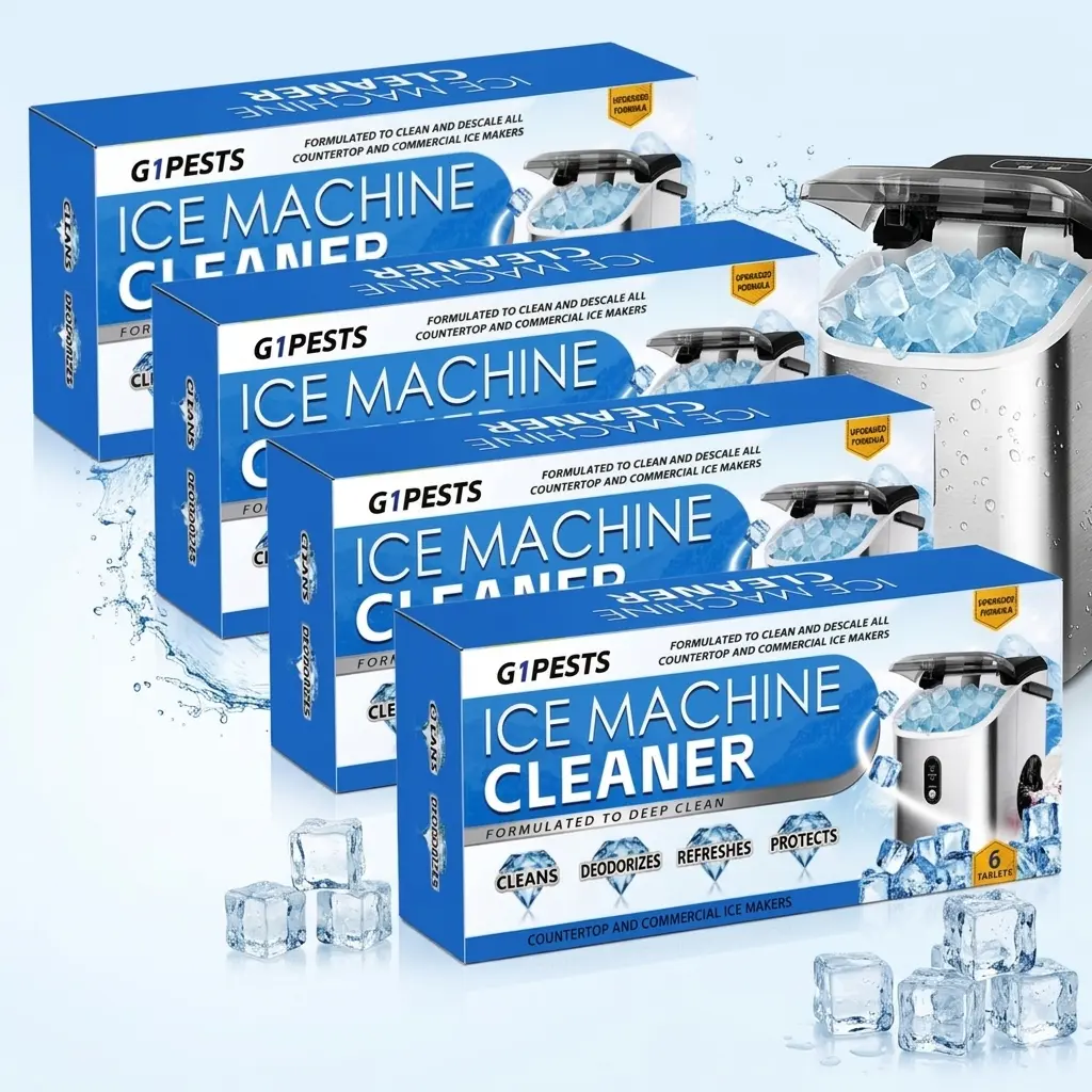New packaged 6-piece ice maker cleaner and descaler, upgraded formula, suitable for household ice makers, removes scale and stains Ice Machine Maintenance mopping products