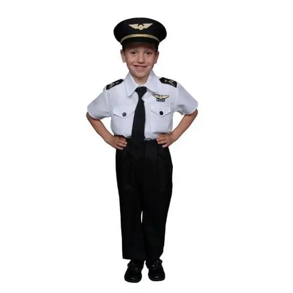 212 MAIN Toddler Pilot Costume Set - T4 Size, Washable, with Attached Tie, Authentic Pilot Look for Children