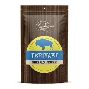 Teriyaki Flavored Buffalo Jerky - All-Natural Dried Meat Snack, High in Protein, Low in Calories, Made in the USA, USDA Certified, 1.75 oz - Dry