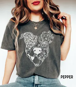 Pit Bull Mama Flower Shirt, Pitbull Mom Shirt, Comfort Colors, American Pitbull Mom Shirt, Dog Mom Gift