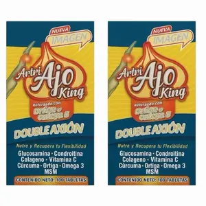 2 pack Arti Ajo King 100 Cápsula vitaminado omega 3, glucosamina, vitamina C