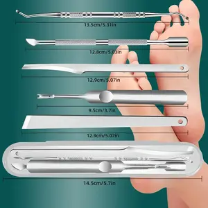 Cutics Ingrown Toenail Pedicure Tool Kit for Dead Skin and Calluses Stainless Steel Nail Care Set for Elderly