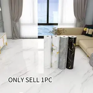 One Roll of Extra Thick Marble Floor Decals,15.75in*118.11in, Made of Vinyl, These Peel-And-Stick Panels Are Portable And Removable, Easy to Clean And Maintain,Suitable for kitchen, bathroom, living room floors and walls, Large Coverage