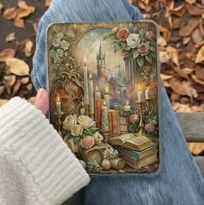 Academia Vibes Floral Bookish Kindle Insert Card for Clear Tablet Covers & Casing, Aesthetic Book Lovers Accessory, Cozy Reading Electronics Accessory