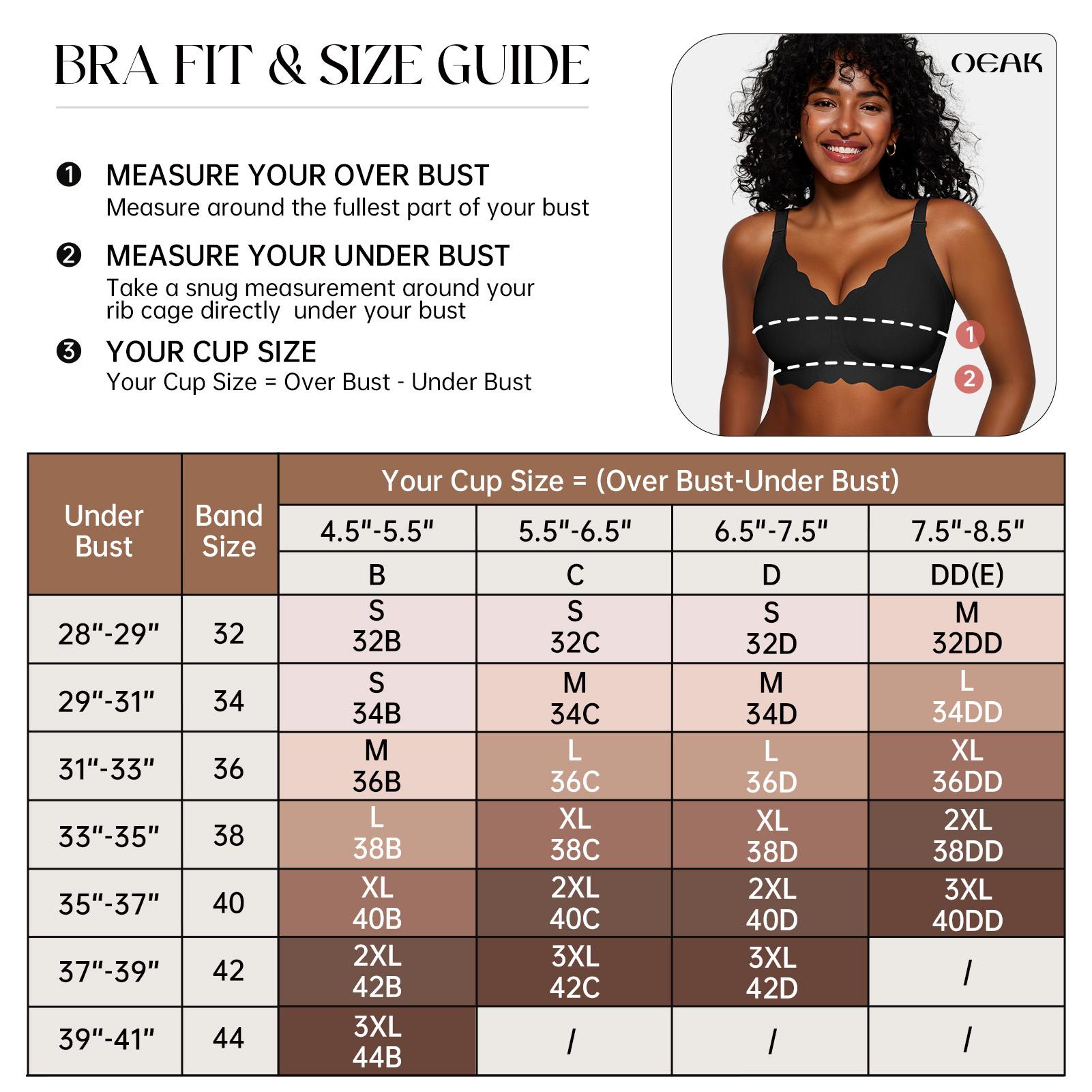 OEAK Seamless Scalloped Bras for Women No Underwire Wireless Push Up Bra Soft Support Full Coverage Comfort Everyday Bra
