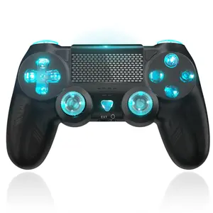 Gaming Controller for PS4 with LED Light - Wireless PS4 Remote Joystick Compatible with Playstation 4/Slim/Pro, Support Turbo/Dual Vibration/6-Axis Motion Sensor/ Touch Pad
