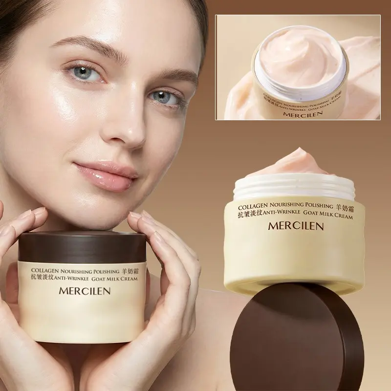 Mercilen Collagen Nourishing Polishing Moisturizing Goat Milk Cream 100g, Hydrating Soothing Dry Skin, Smooth Skin, Improves Elasticity