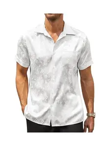 COOFANDY Mens Casual Beach Shirts Printed Short Sleeve Summer Hawaiian Shirt