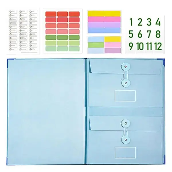 【2026 Upgrade】Accordion File Organizer Manila Pocket Document Folder for Passports, Birth Certificates & Important Papers, Office & Home Storage