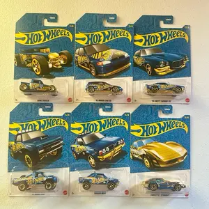 Hot Wheels 58th Anniversary Pearl and Chrome Set of 6 - Collectible Cars with Unique Designs and Colors