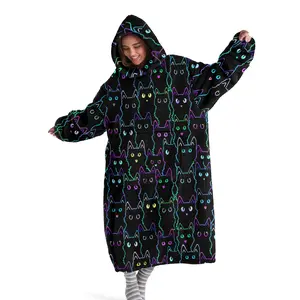 hoodie blanket, Cozy Hooded Blanket, Wearable Blanket, Unisex Hooded Blanket, Wearable Cat Print Blanket, Super Soft Warm Comfort, Pocket Design, Perfect Gift for Adults, Birthday, Christmas, Valentine's Day, Soft Comfy Blanket