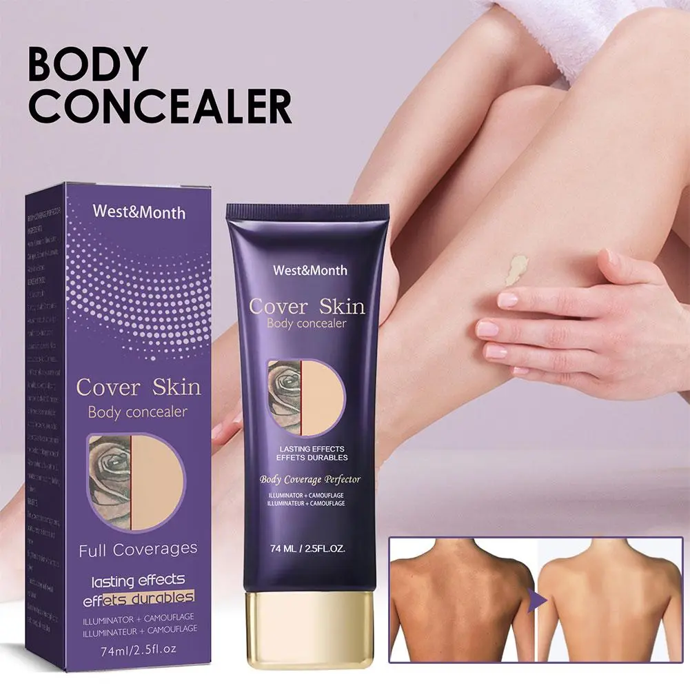 74ml Tattoo Concealer Waterproof Tattoo Concealer For Dark Spots Scars Tattoo Cover Up Makeup Use On Body Legs Concealer D8R4