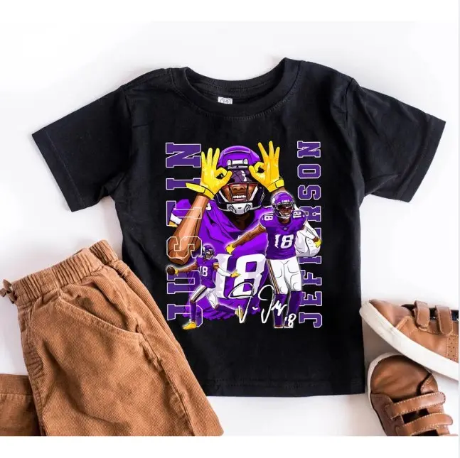 Justin Jefferson Youth Adult Shirt, Justin Jefferson Youth Shirt, Minnesota Football shirt, American Football Player, Football Fans, Shirt for Adult and Youth