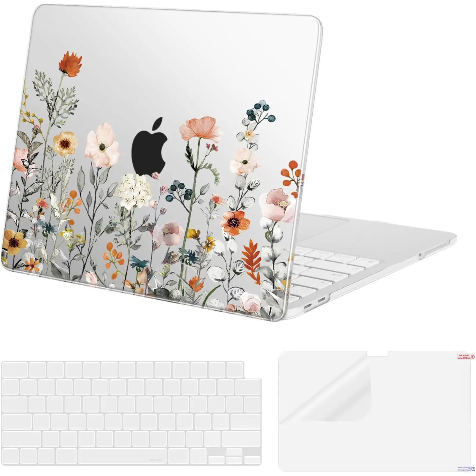 MOSISO Scratch-Res. Model-Fit Polycarbonate Protection Set for 13-Inch MacBook Neo A3404 (2026) - Slim Floral Printed Hard Shell Case, Keyboard Covers, Screen Protector (Case Only, Not Laptop)