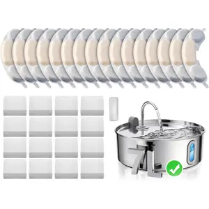 Official 16 Packs  Water Filter Replacement and 16 Sponges with 1 Pump Holder for 7L/236oz/1.8Gal Stainless Steel  Water Fountain