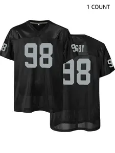 Men's Las Vegas#98 Embroidered American Football Jersey Loose Breathable Short Sleeve Pullover Sportswear Classic Retro Mesh Shirts For Adults Soccer Uniform Suitable for Street Wear Hip Hop Football Style Daily Party Training Athletic Tops