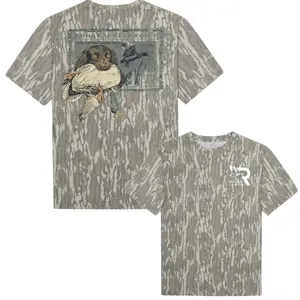 Unisex Roost Waterfowl Boykin Stamp Bottomland Mossy Oak Camouflage Tee - Hunting Camo Shirt, Soft Stretch, Men's Casual Streetwear, Gift For Hiking Camping