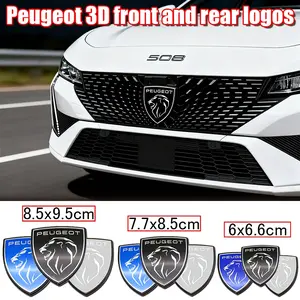Peugeot Car Front & Rear Emblem Set, Scratch-Resistant Durable Decal, Easy Installation Exterior Decoration Accessories