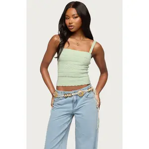 Edikted Women's Naia Pointelle Knit Tank Top