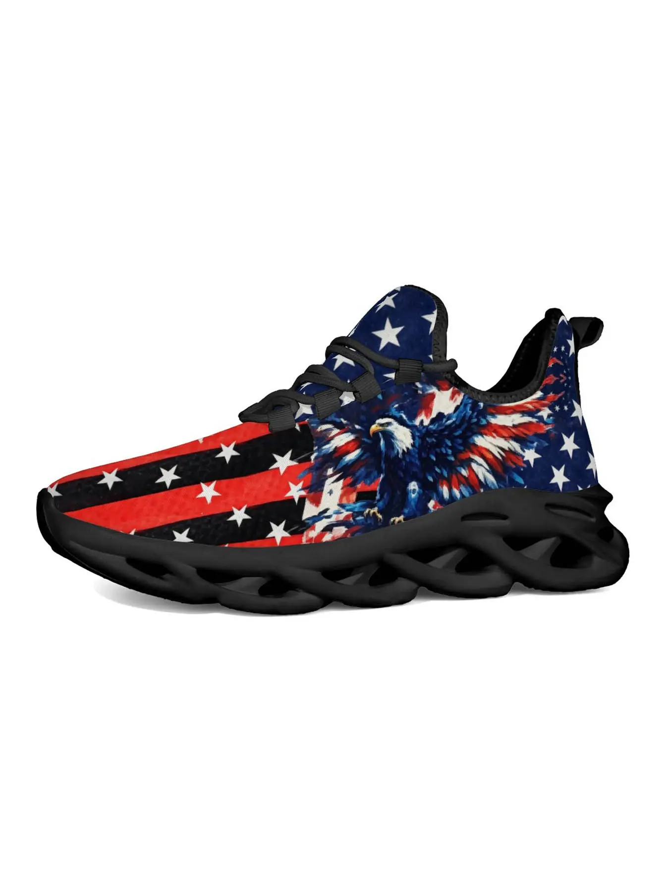 American Eagle Flag Print Men's Sports Shoes, casual sneaker trainer, Athletic casual sneakers, Retro Patriotic Streetwear, Lightweight Cushioned Sole, Slip-On Design, Perfect for Daily Wear