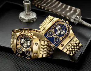 Men's watches Fashion quartz wristwatch for men with leather and metal strap trendy all-match