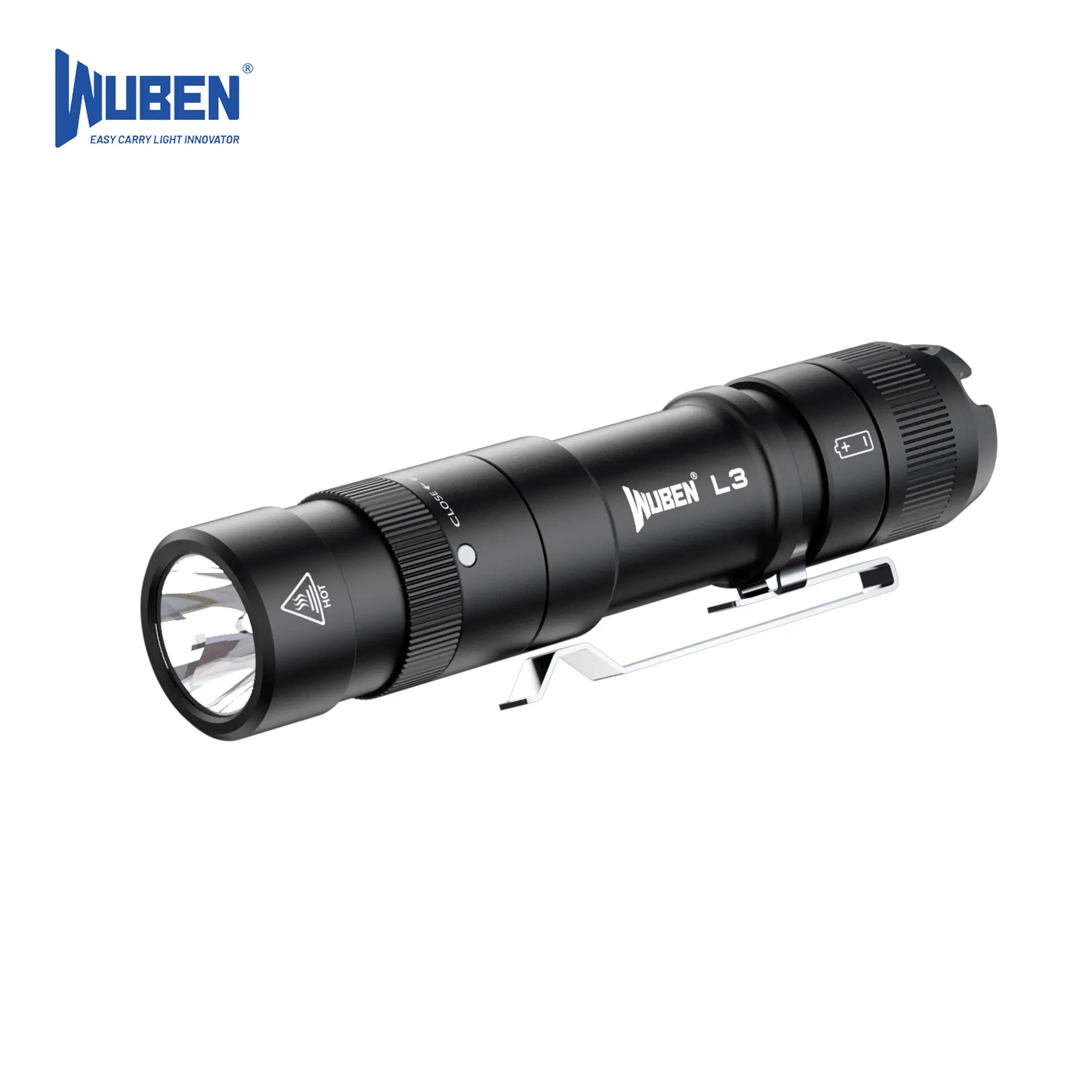 WUBEN L3 High Performance Tactical Flashlight - 3000 Lumens Rechargeable, USB-C Fast Charging, IP68 Waterproof, 7 Modes (Strobe/SOS), Multifunctional EDC Tool and Gadget for Camping, Emergency, Cool Gadget, Tactical Flashlights, High Performance Flashligh