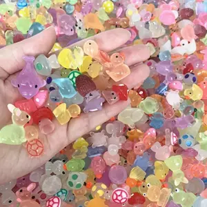 50PCS Independent Blind Box Glow-in-the-Dark Mini Animal Decorations, Including Glow-in-the-Dark Duck, Turtle, Frog Shapes. No Electricity Needed, Suitable for Garden, Party, Aquarium Decoration, Surprise Blind Box Great Gift for Children
