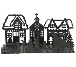 C&F Home Snowman Family Scene Christmas 3D Deco r