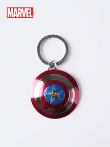 1PC Marvel Officially Licensed Captain America Shield Iron Man Color Helmet Pewter Keyring Slivery Hard and Resistant to Falling Keychains  for Family Teacher Friends Marvel   Fans Funny Birthday Halloween Christmas Day Gifts