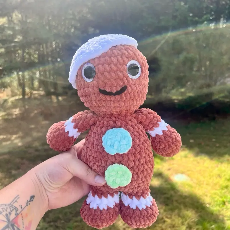 Crochet Gingerbread Man - Handmade Plush Toy with Unique Design and Soft Material