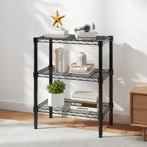 Maximize Your Space: Heavy-Duty Adjustable Metal Wire Shelves – Commercial-Grade Storage Rack System for Garage, Basement, Kitchen & Warehouse Organization.